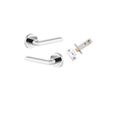 Baltimore Lever on Rose Polished Chrome Passage Kit