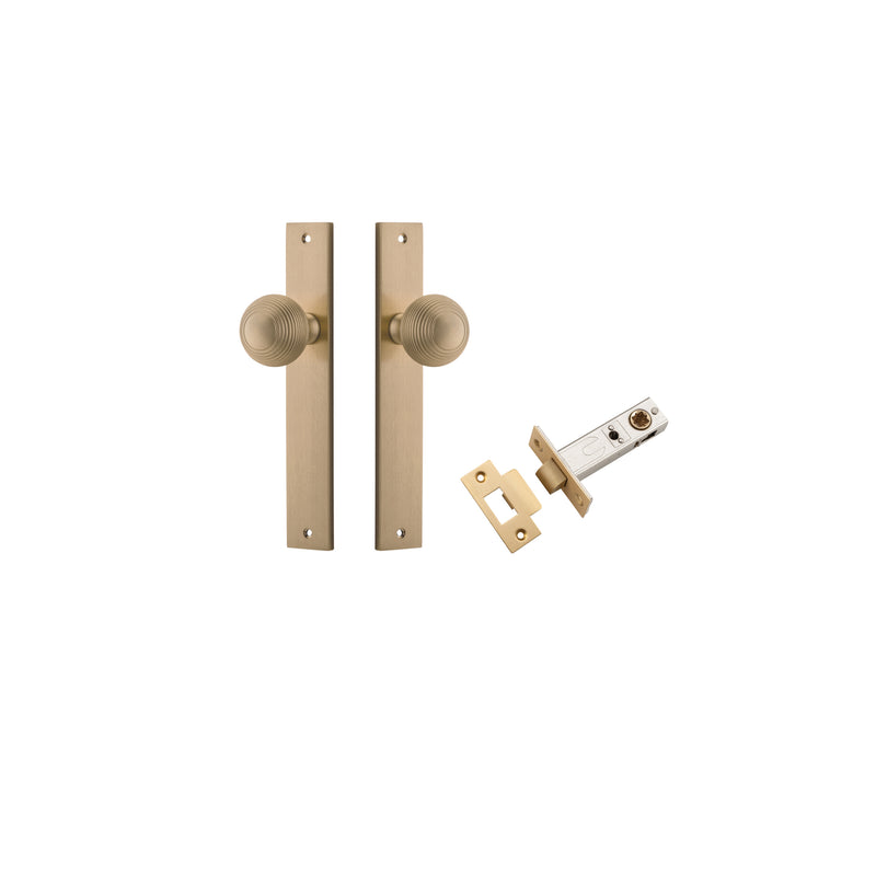 Guildford Knob Rectangular Brushed Brass Passage Kit