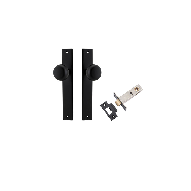 Cambridge Knob Rectangular Matt Black Passage Kit