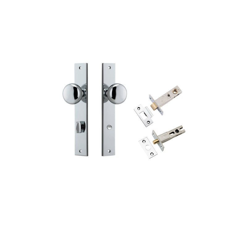 Cambridge Knob Rectangular Polished Chrome Privacy Kit