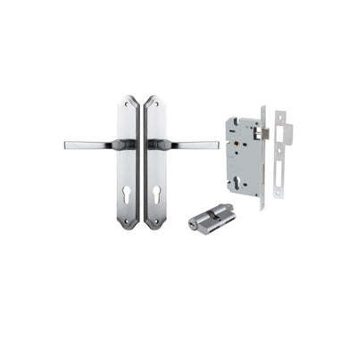 Annecy Lever Shouldered Brushed Chrome Entrance Kit - Key/Key