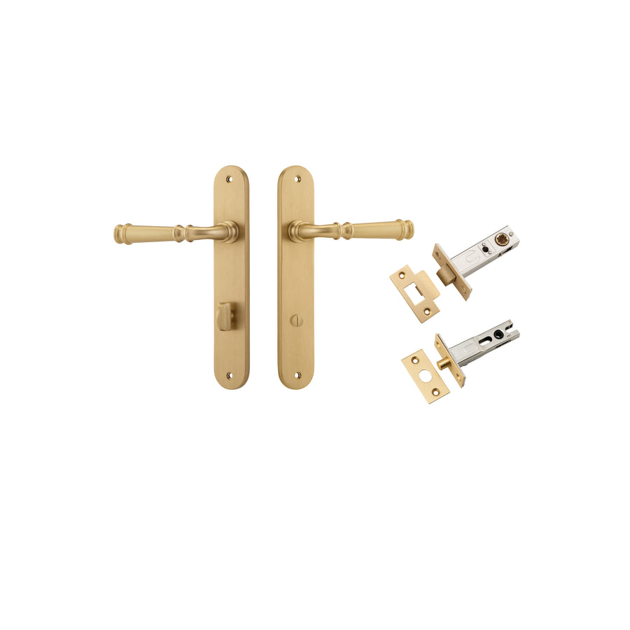 Verona Lever Oval Brushed Brass Privacy Kit