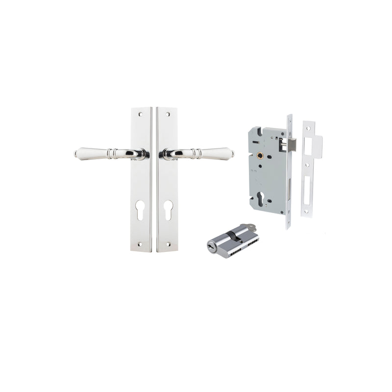 Sarlat Lever Rectangular Polished Chrome Entrance Kit - Key/Key