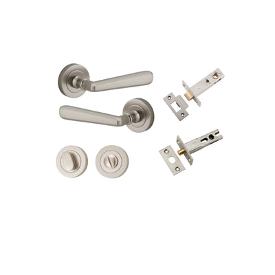 Copenhagen Lever on Rose Satin Nickel Privacy Kit