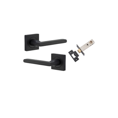 Baltimore Lever on Square Rose Matt Black Passage Kit