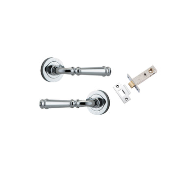 Verona Lever on Rose Polished Chrome Passage Kit