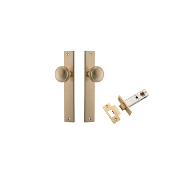 Paddington Knob Rectangular Brushed Brass Passage Kit