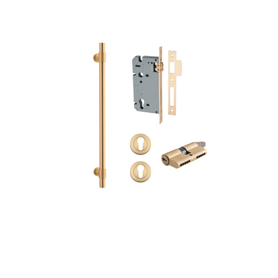 Helsinki Pull Handle Brushed Brass 450mm Entrance Kit - Key/Key