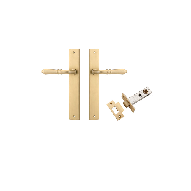 Sarlat Lever Rectangular Brushed Brass Passage Kit