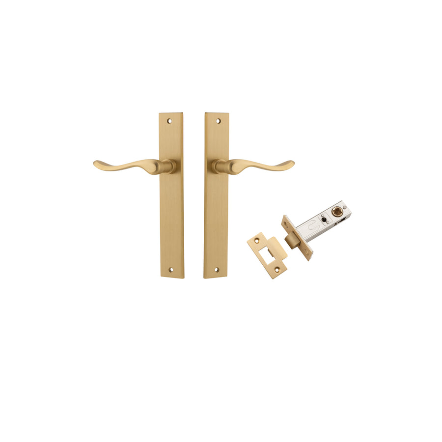 Stirling Lever Rectangular Brushed Brass Passage Kit