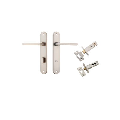 Baltimore Lever Oval Satin Nickel Privacy Kit