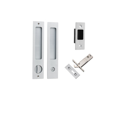 Sliding Door Privacy Kit Rectangular Brushed Chrome