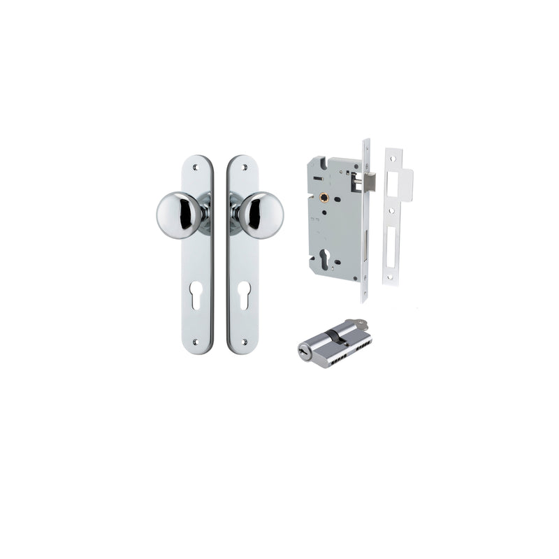 Cambridge Knob Oval Polished Chrome Entrance Kit - Key/Key