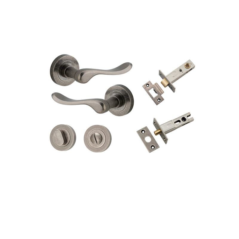 Stirling Lever on Rose Distressed Nickel Privacy Kit