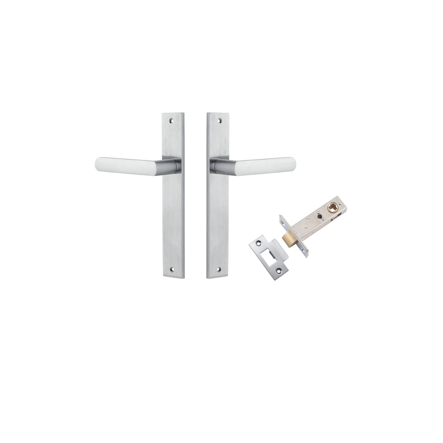 Osaka Lever Rectangular Brushed Chrome Passage Kit