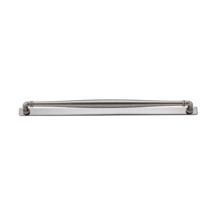 Sarlat Cabinet Pull with Backplate Distressed Nickel CTC 450mm