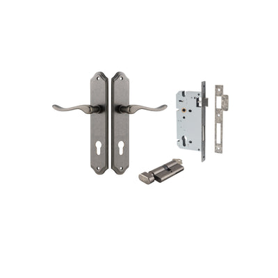 Stirling Lever Shouldered Distressed Nickel Entrance Kit - Key/Thumb Turn