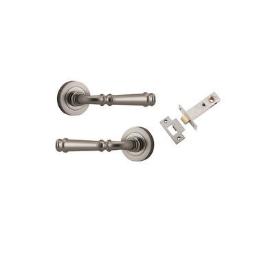 Verona Lever on Rose Satin Nickel Passage Kit