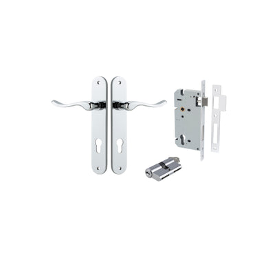 Stirling Lever Oval Polished Chrome Entrance Kit - Key/Key