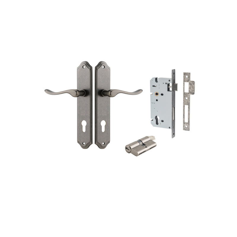 Stirling Lever Shouldered Distressed Nickel Entrance Kit - Key/Key