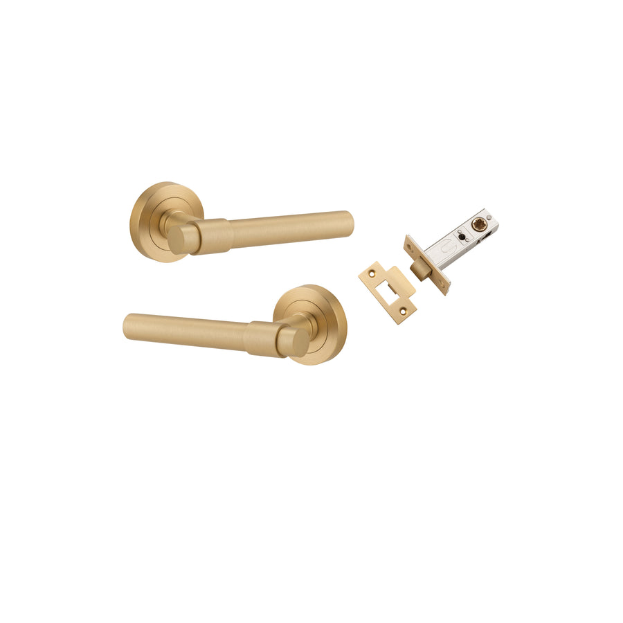 Helsinki Lever on Rose Brushed Brass Passage Kit