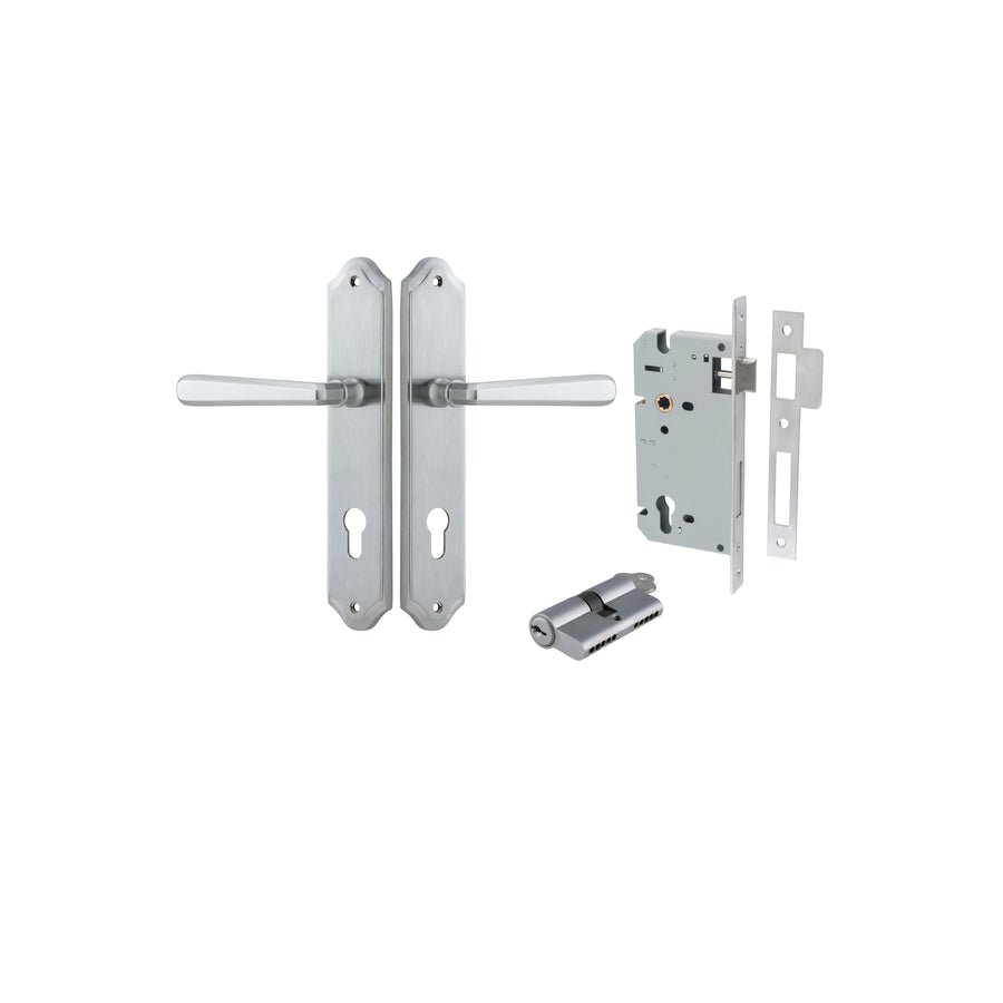 Copenhagen Lever Shouldered Brushed Chrome Entrance Kit - Key/Key