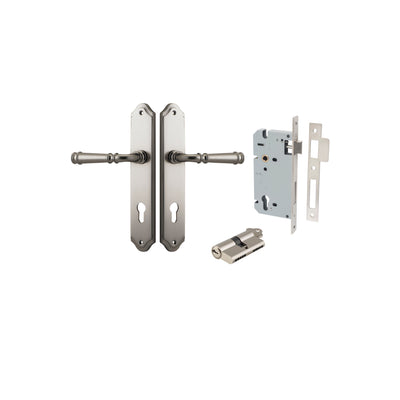 Verona Lever Shouldered Satin Nickel Entrance Kit - Key/Key