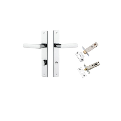 Osaka Lever Rectangular Polished Chrome Privacy Kit