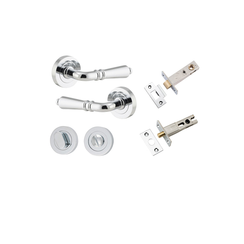 Sarlat Lever on Rose Polished Chrome Privacy Kit