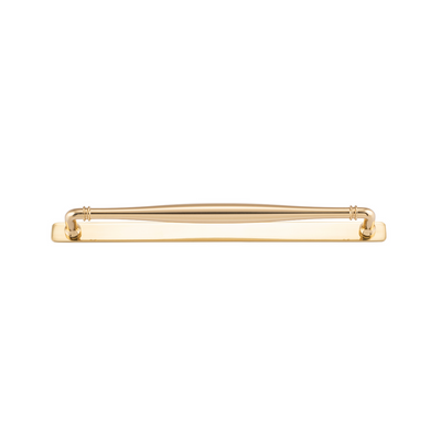 Sarlat Cabinet Pull with Backplate Polished Brass CTC 320mm