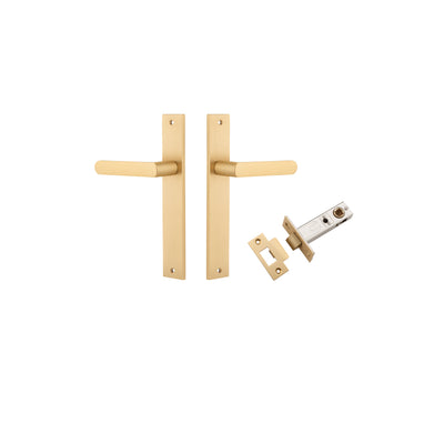 Osaka Lever Rectangular Brushed Brass Passage Kit