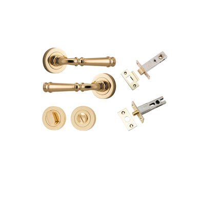 Verona Lever on Rose Polished Brass Privacy Kit