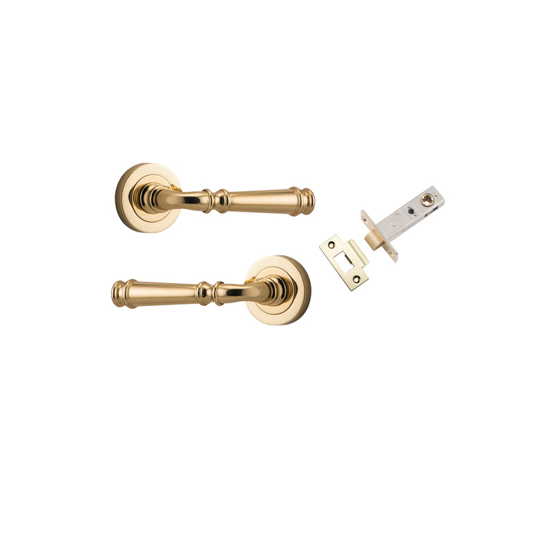 Verona Lever on Rose Polished Brass Passage Kit