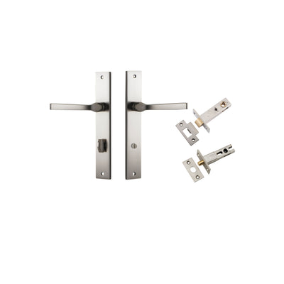 Annecy Lever Rectangular Satin Nickel Privacy Kit