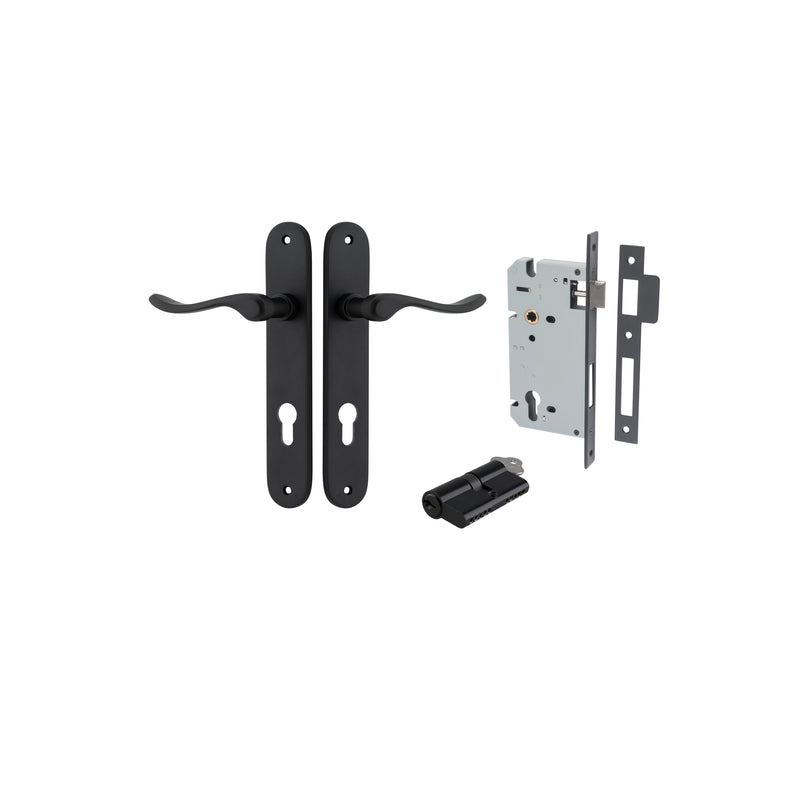 Stirling Lever Oval Matt Black Entrance Kit - Key/Key