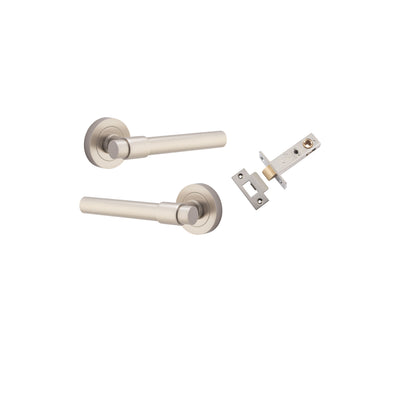 Helsinki Lever on Rose Satin Nickel Passage Kit