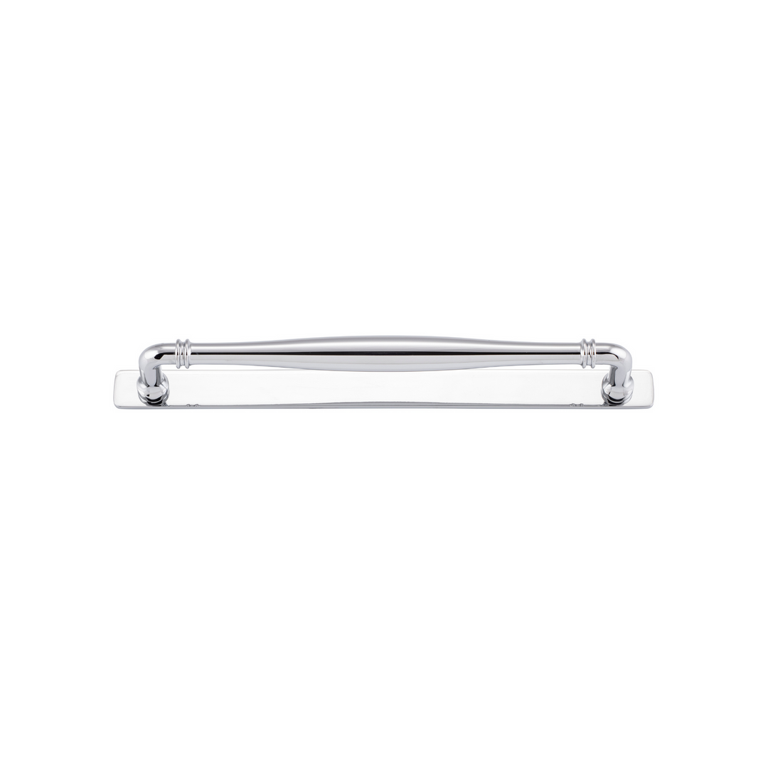 Sarlat Cabinet Pull with Backplate Polished Chrome CTC 256mm