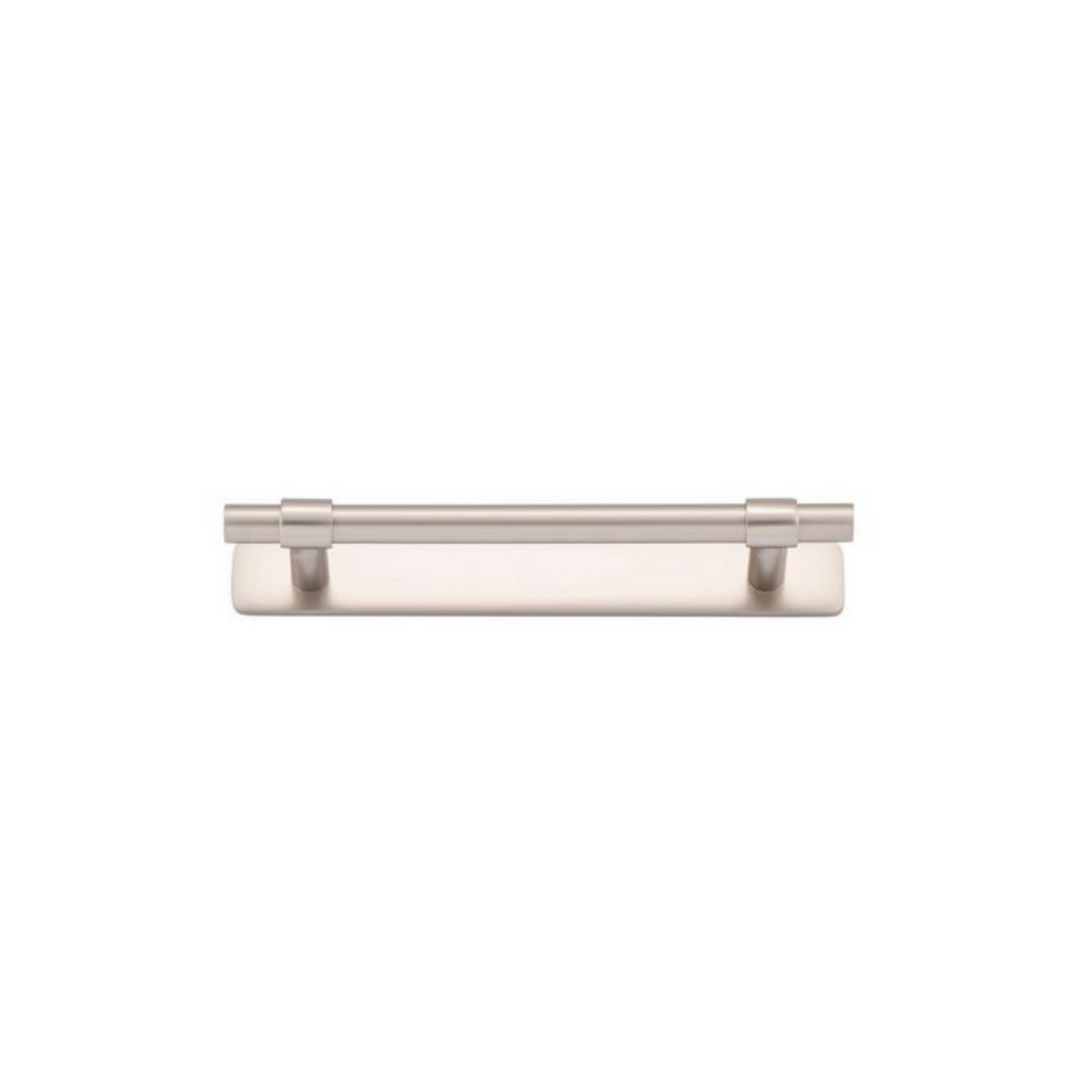 Helsinki Cabinet Pull with Backplate Satin Nickel CTC 128mm