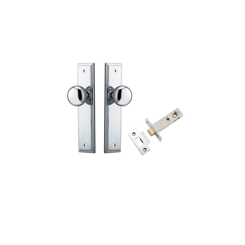 Cambridge Knob Stepped Polished Chrome Passage Kit