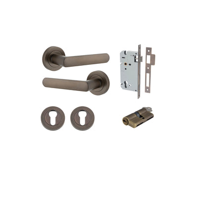 Osaka Lever on Rose Signature Brass Entrance Kit - Key/Key