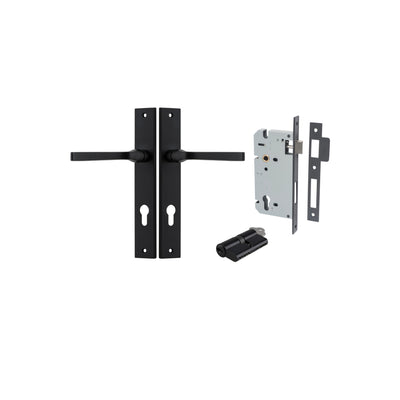 Annecy Lever Rectangular Matt Black Entrance Kit - Key/Key