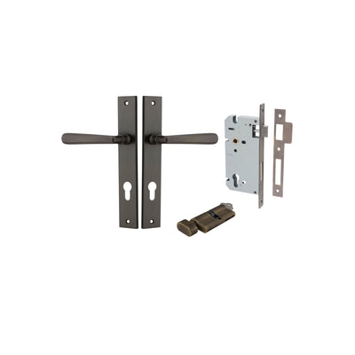 Copenhagen Lever Rectangular Signature Brass Entrance Kit - Key/Thumb Turn