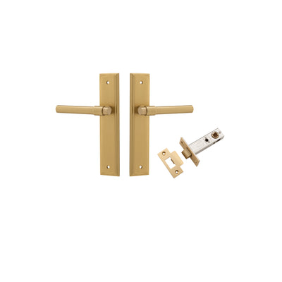 Helsinki Lever Stepped Brushed Brass Passage Kit