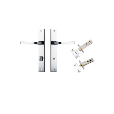 Annecy Lever Rectangular Polished Chrome Privacy Kit