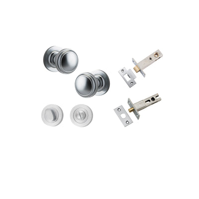 Paddington Knob on Rose Brushed Chrome Privacy Kit