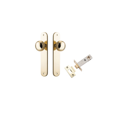 Paddington Knob Oval Polished Brass Passage Kit