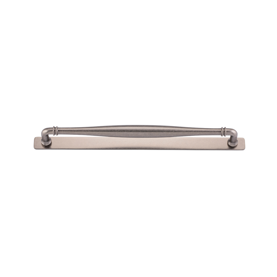 Sarlat Cabinet Pull with Backplate Distressed Nickel CTC 320mm