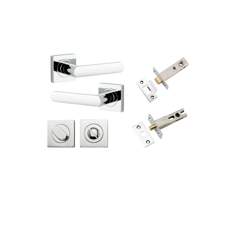 Osaka Lever on Square Rose Polished Chrome Privacy Kit