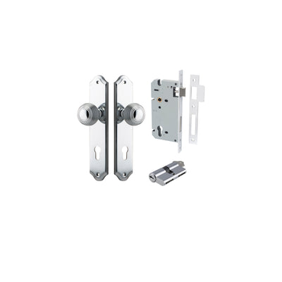 Guildford Knob Shouldered Polished Chrome Entrance Kit - Key/Key