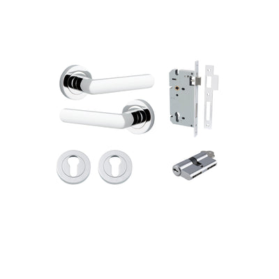 Osaka Lever on Rose Polished Chrome Entrance Kit - Key/Key